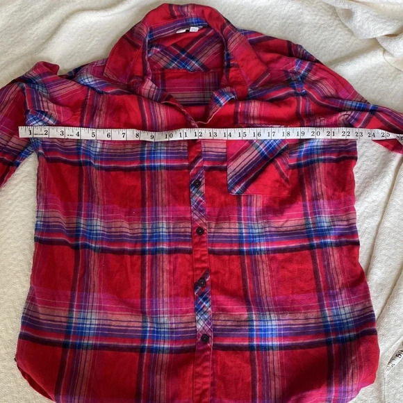 Orvis Xl plaid flannel shirt red and blue - Picture 5 of 9